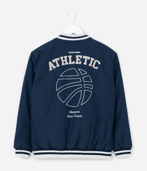 Campera College Bomber Infantil con Estampa Lettering - Talle 5 A 14 años 3