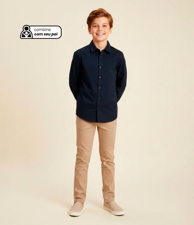 Camisa Infantil con Fibra de Bambu y Cierre por Botones - Talle 5 a 14 años
