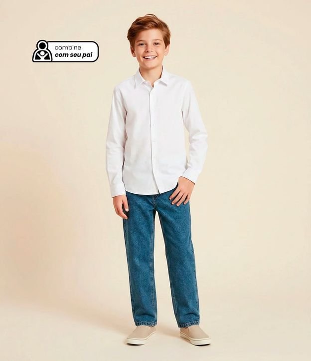 Camisa Infantil con Fibra de Bambu y Cierre por Botones - Talle 5 a 14 años