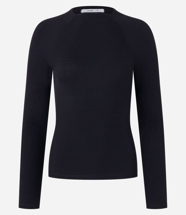 Blusa Básica en Viscosa con Cuello Alto y Sisa Raglán 7