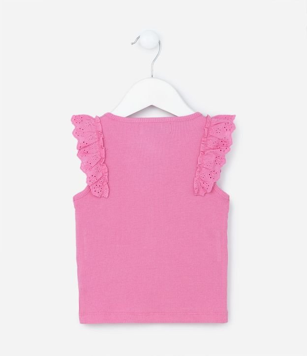 Musculosa Infantil en Rib con Volado en Broderie - Talle 1 a 5 años 3