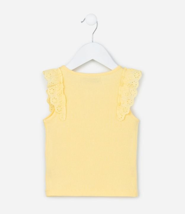 Musculosa Infantil en Rib con Volado en Broderie - Talle 1 a 5 años 3