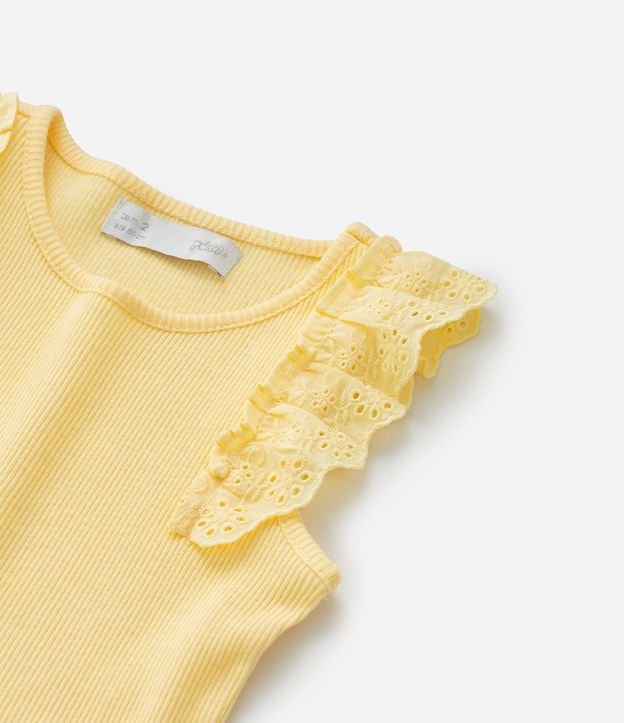 Musculosa Infantil en Rib con Volado en Broderie - Talle 1 a 5 años 5