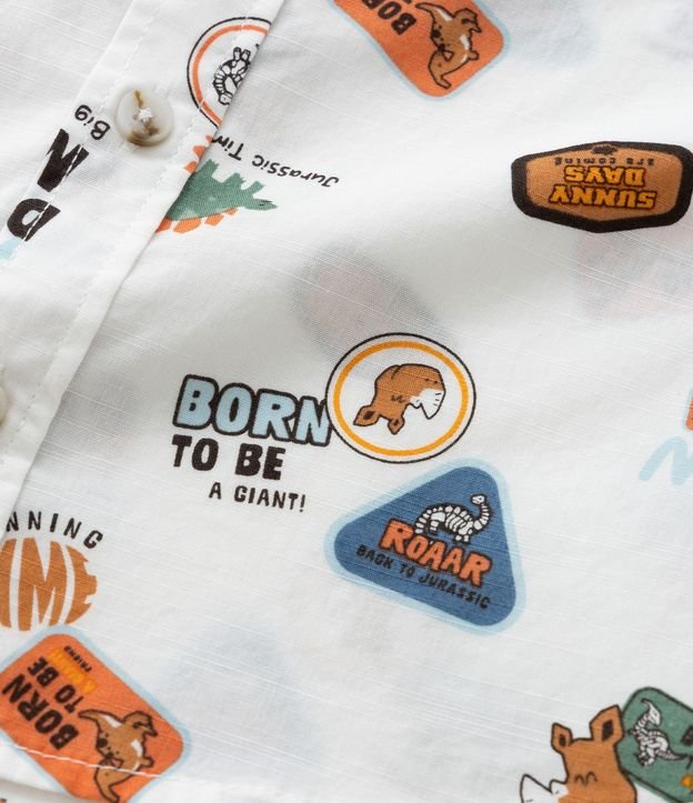 Camisa Infantil con Bolsillo y Estampa de Dinos - Talle 1 a 6 años 8