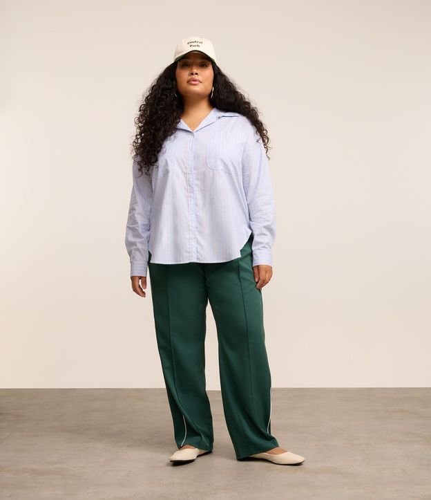 Camisa en Tricolina con Rayas Curve & Plus Size 4