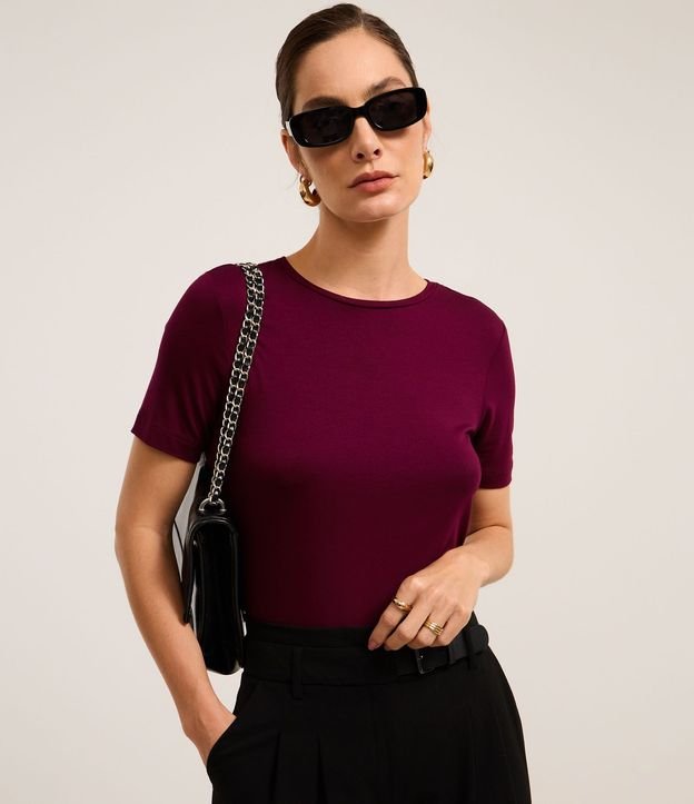 Blusa Básica en Viscosa con Escote Redondo