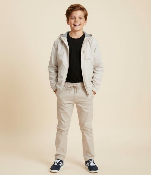 Pantalón Infantil en Viscolino con Lazo - Talle 5 a 14 Años