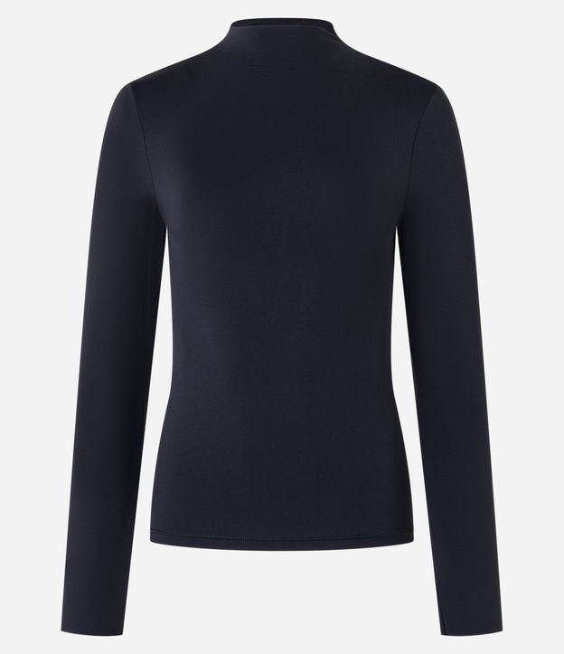 Blusa en Microfibra de Corte a Hilo con Cuello Alto 5