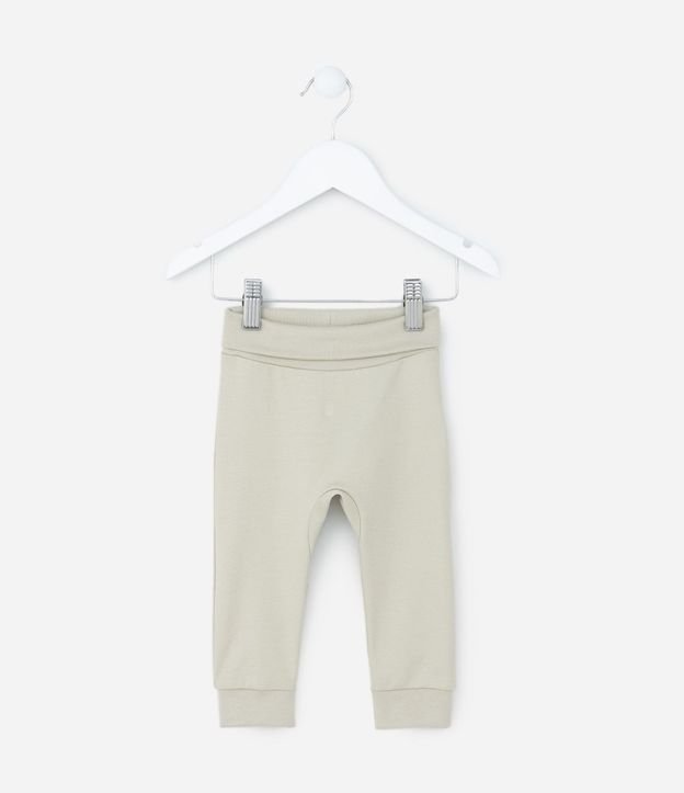 Pantalón Infantil en Algodón Peruano con Cintura Plegable - Talle RN a 18 meses