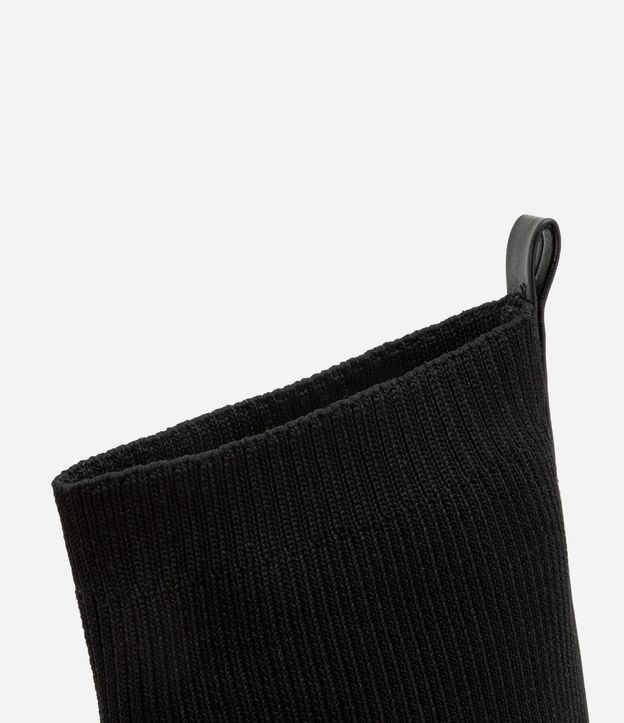 Bota Knit en Tejido Canelado con Punta Fina y Salto Bloco 5