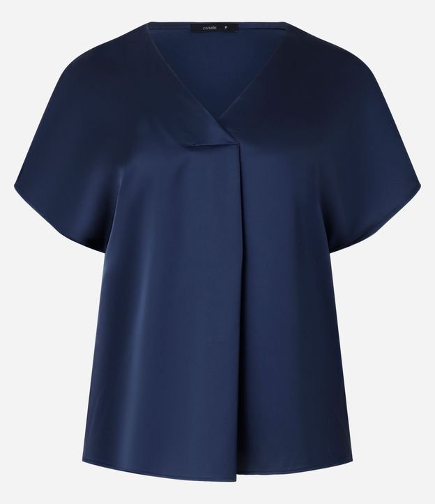 Blusa Suelta y Satinada con Pliegue Delantero 5