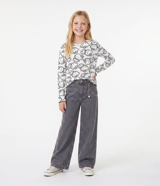 Remera Corta Infantil con Estampa Hello Kitty - Talle 5 a 14 años