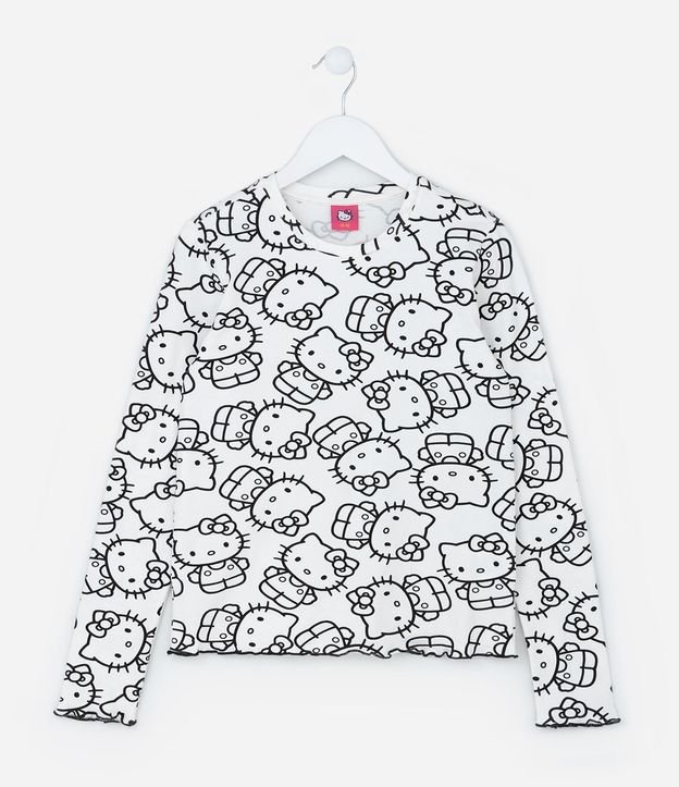 Remera Corta Infantil con Estampa Hello Kitty - Talle 5 a 14 años 2