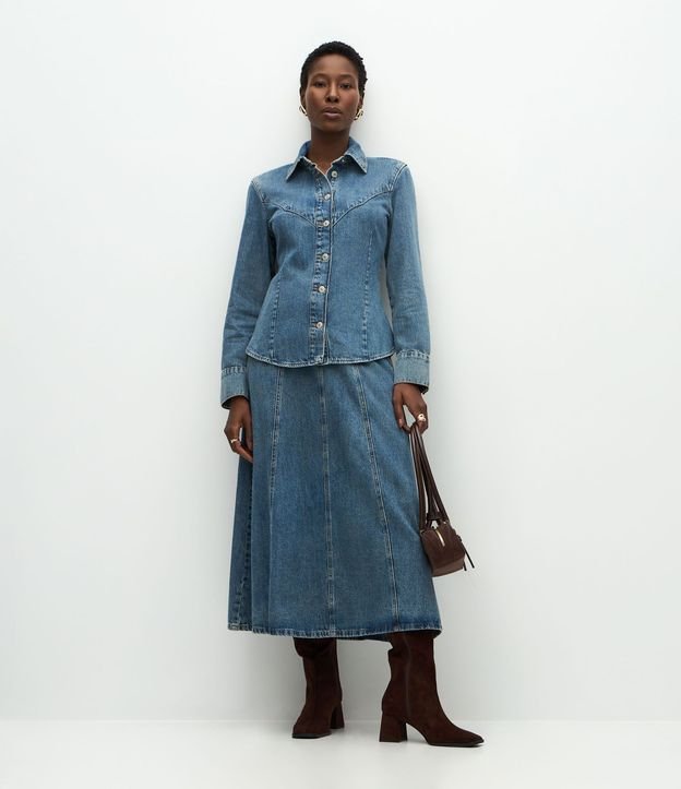 Camisa en Jeans Dirty Western con Recortes Delanteros 2