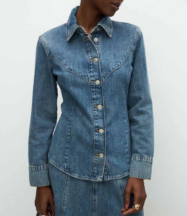 Camisa en Jeans Dirty Western con Recortes Delanteros 4