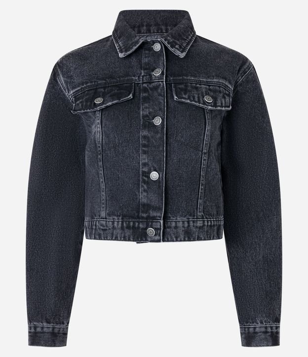 Campera Regular en Jeans con Botones 4