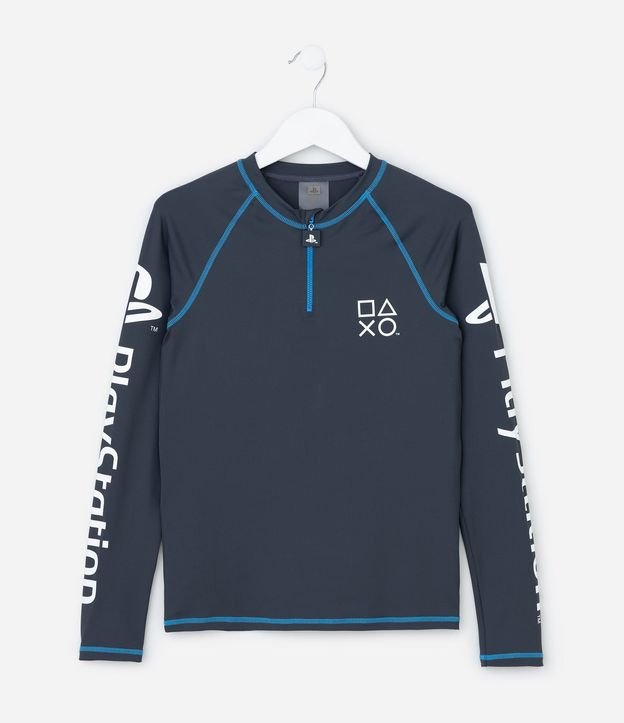 Remera Infantil con Protección UV Estampa Playstation - Talle 5 a 14 años