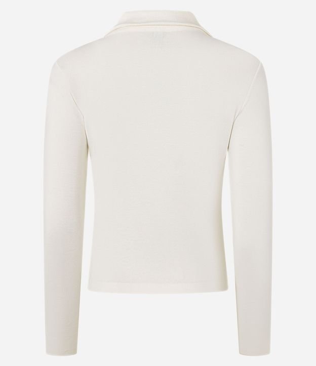 Blusa Polo en Rib de Algodón con Mangas Largas 6