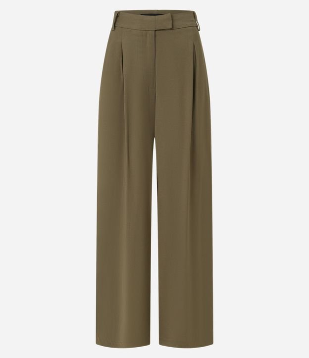 Pantalón Pantalona en Crepé con Pliegues y Cierre Deslocado 7