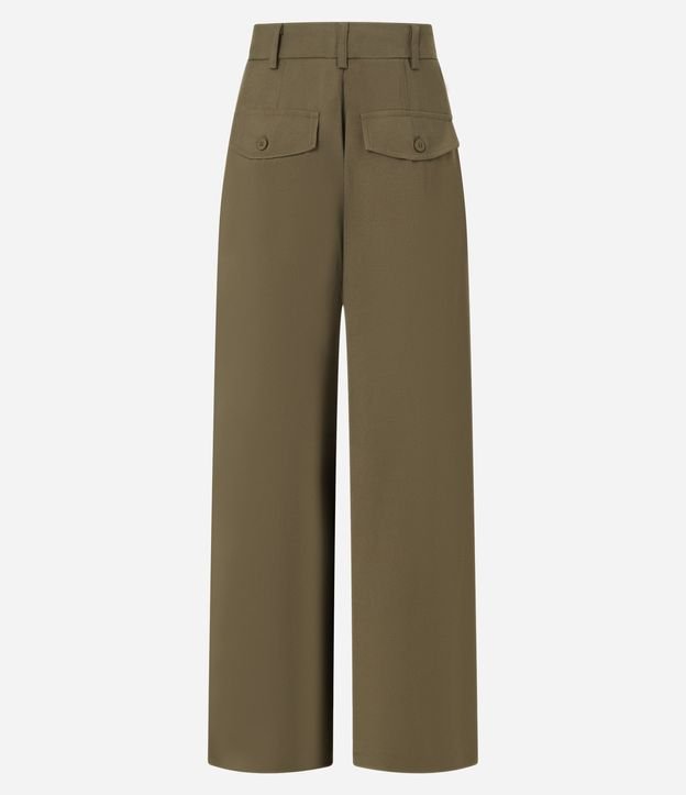 Pantalón Pantalona en Crepé con Pliegues y Cierre Deslocado 8