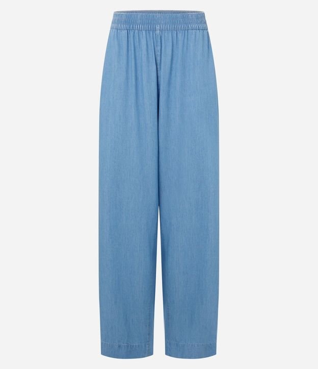 Pantalón recto en Jeans con Cintura Elástica Diferenciado 7
