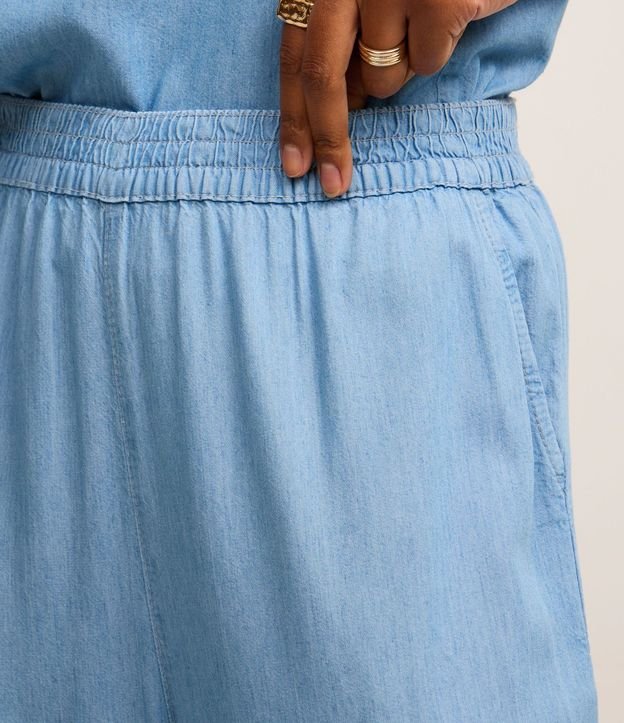 Pantalón recto en Jeans con Cintura Elástica Diferenciado 5