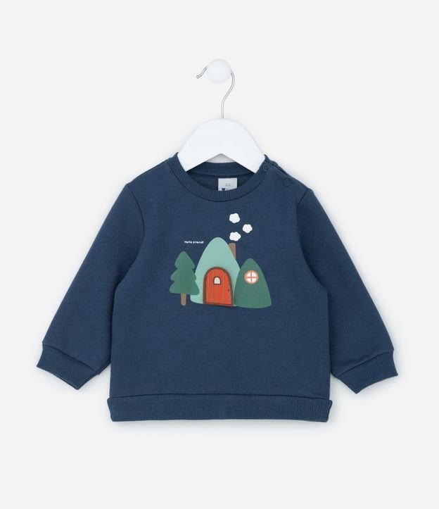 Saco Infantil con Estampa Interactiva Osito - Talle 0 a 18 meses
