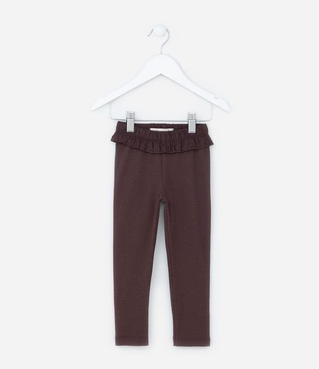 Pantalón Legging Infantil Acanalada con volado - Talle 1 a 6 años