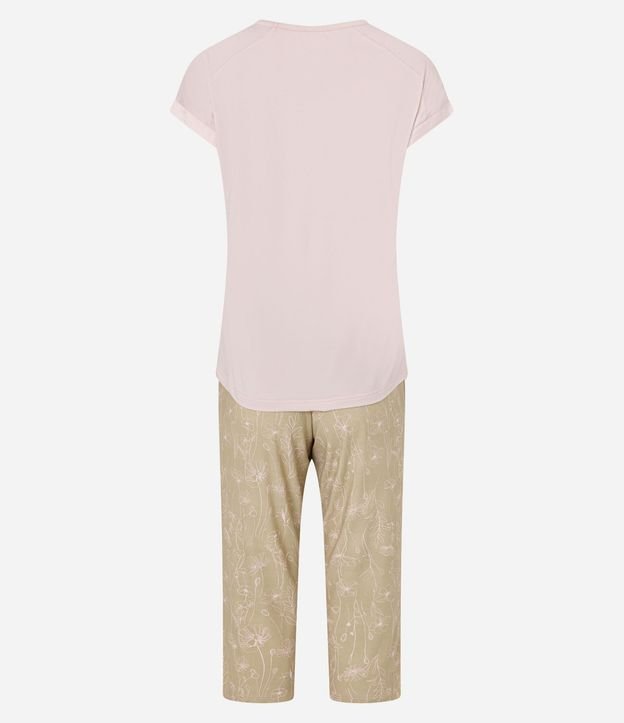 Pijama Capri con Detalle de Satén y Estampa Floral 6