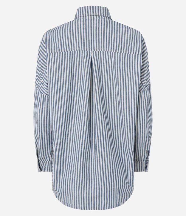 Camisa en Jeans con Bolsillos y Estampa de Rayas 6