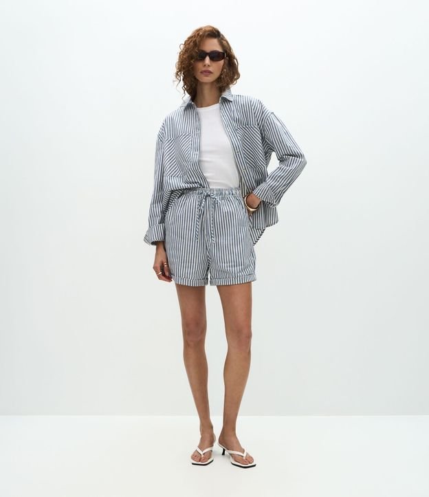 Camisa en Jeans con Bolsillos y Estampa de Rayas 2