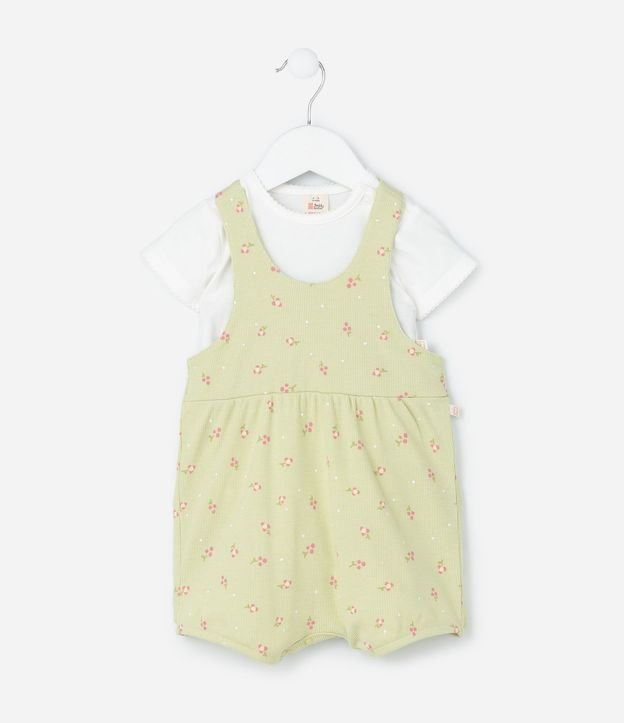 Conjunto Infantil con Estampa Floral Liberty Canelado - Talle 0 a 18 Meses 3