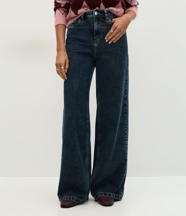 Pantalón Wide Leg en Jeans con Tiro Alto 4