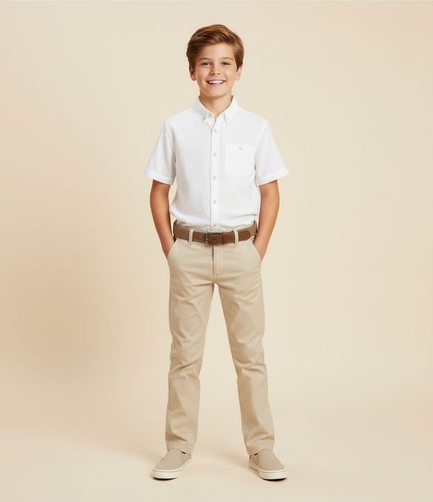 Camisa Infantil en Viscolino con Bolsillo - Talle 5 a 14 años