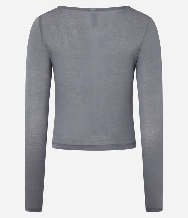 Blusa en Rib con Escote Redondo y Manga Larga 6