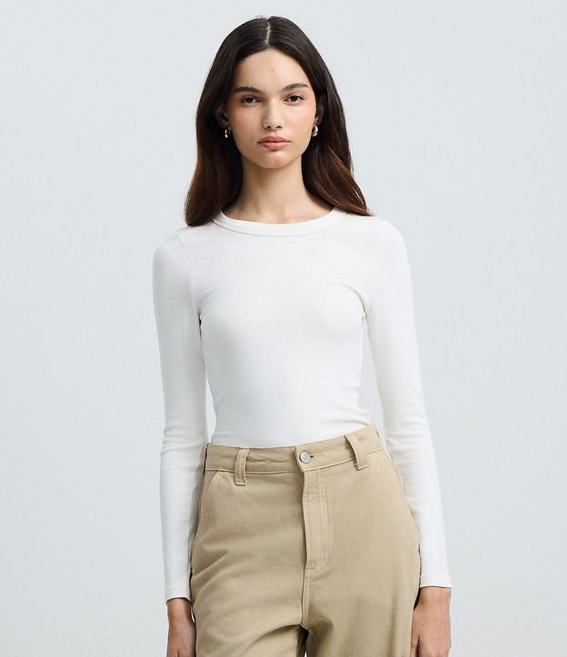 Blusa en Rib con Cuello Redondo