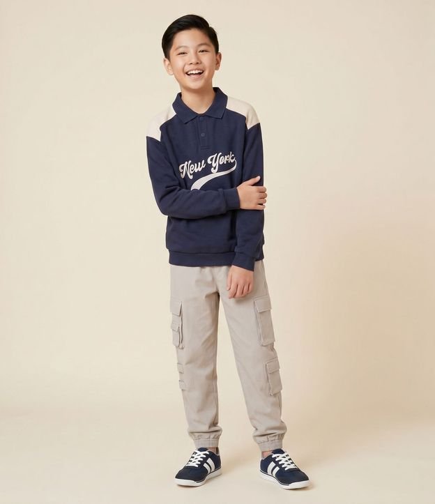 Pantalón Infantil en Microfibra con Bolsillos y Velcro - Talle 5 a 14 años