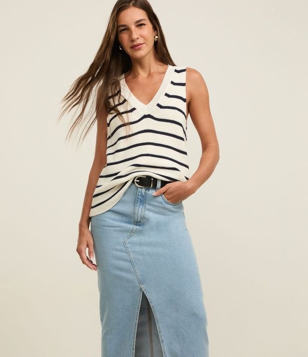 Pollera New Midi Jeans con Abertura Delantero 2