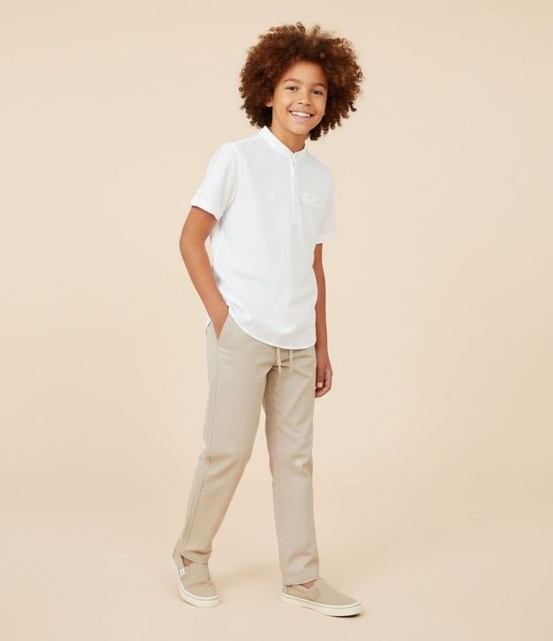 Camisa Infantil Bata Texturizada - Talle 5 a 14 años