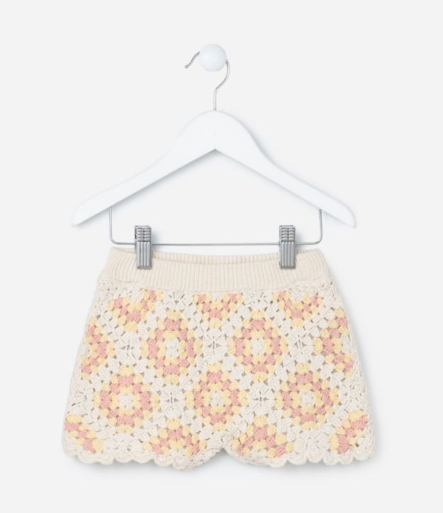 Short Infantil con Efecto Ganchillo - Talle 1 A 5 años