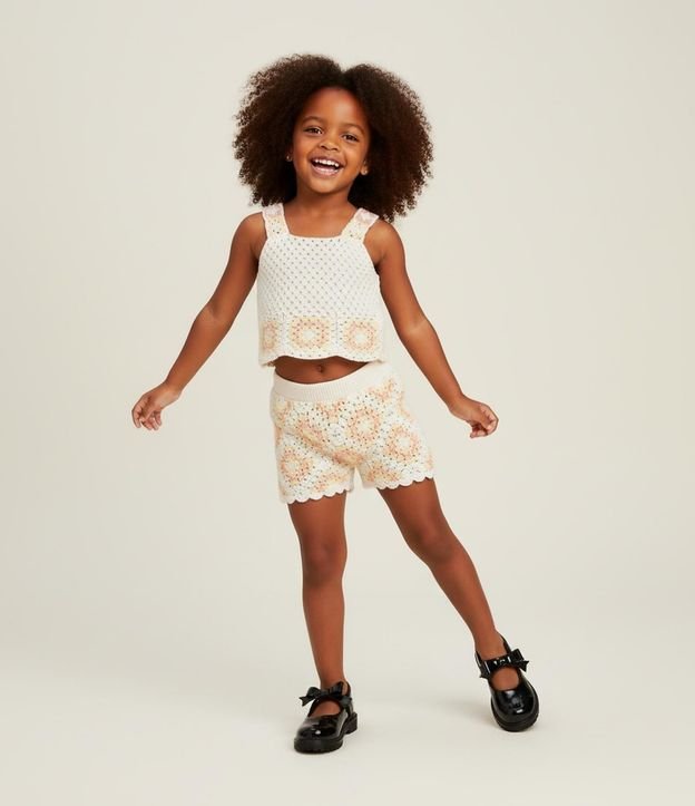 Short Infantil con Efecto Ganchillo - Talle 1 A 5 años