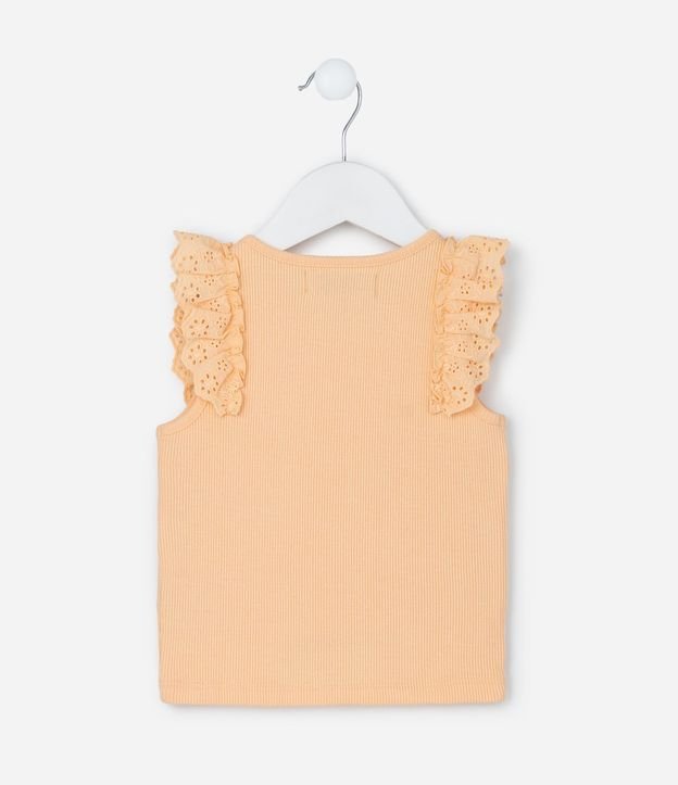 Musculosa Infantil en Rib con Volado en Broderie - Talle 1 a 5 años 3