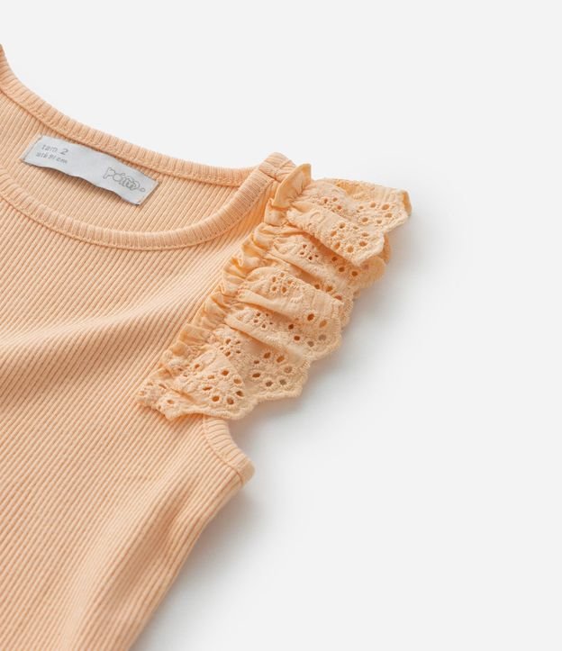 Musculosa Infantil en Rib con Volado en Broderie - Talle 1 a 5 años 5