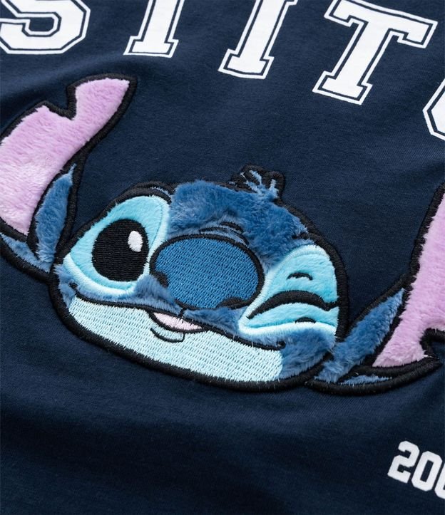 Remera corta Infantil con Bordado de Stitch - Talle 5 a 14 años 6