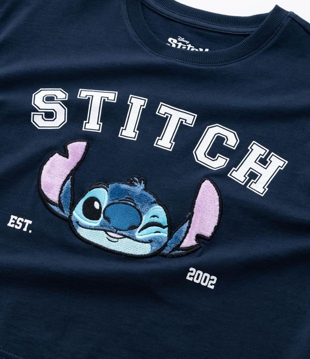Remera corta Infantil con Bordado de Stitch - Talle 5 a 14 años 7
