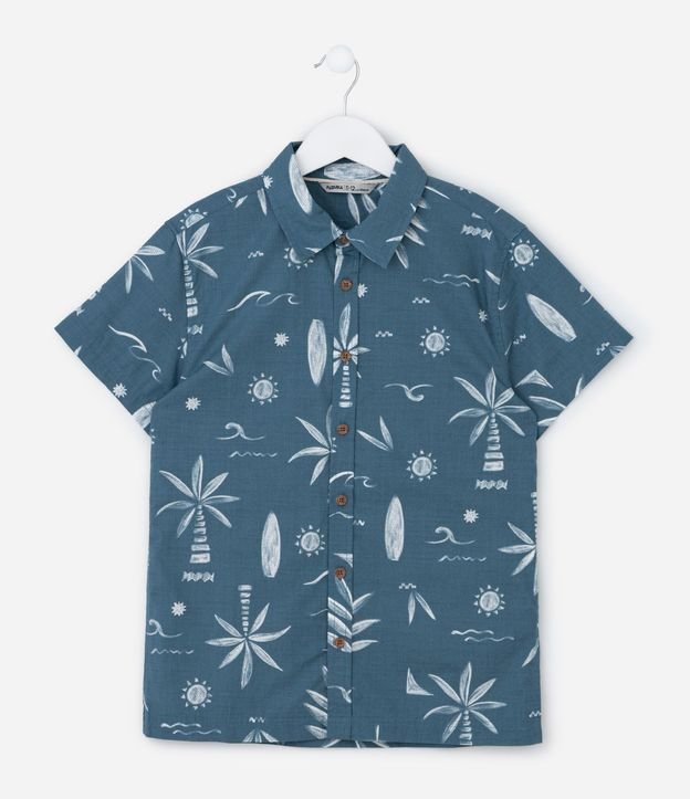 Camisa Infantil en Franela con Estampa Tropical - Talle 5 a 14 años 2
