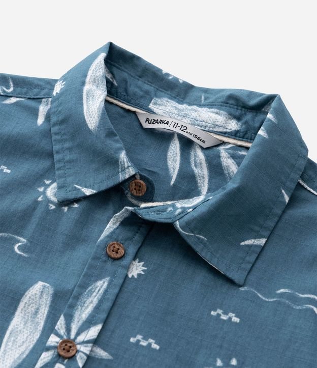 Camisa Infantil en Franela con Estampa Tropical - Talle 5 a 14 años 6