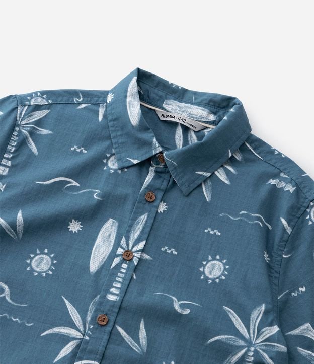 Camisa Infantil en Franela con Estampa Tropical - Talle 5 a 14 años 7