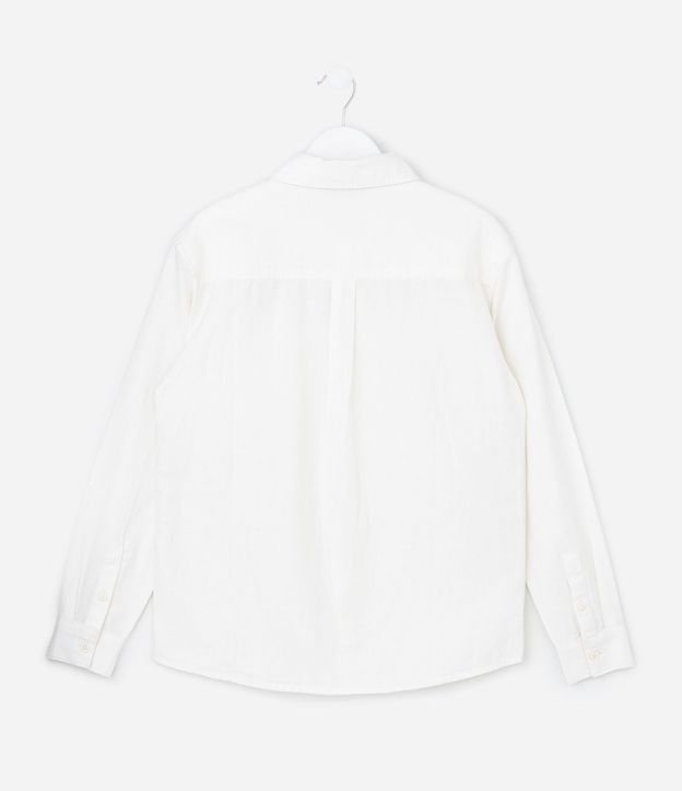 Camisa Infantil en Algodón con Lino Texturizada - Talle 5 a 14 años 3