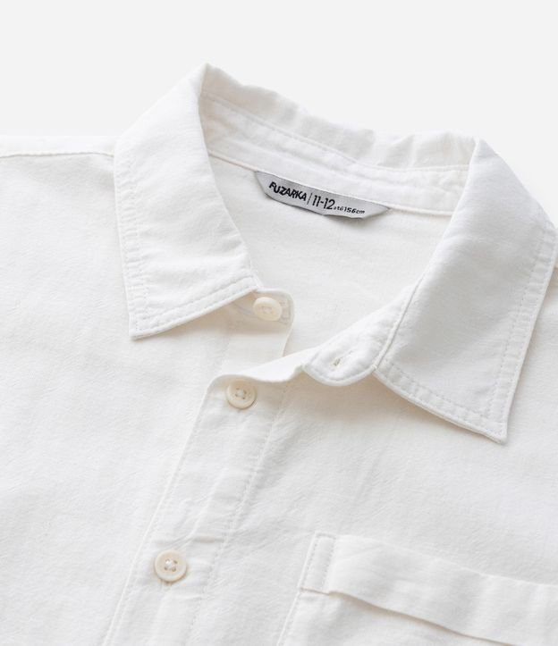Camisa Infantil en Algodón con Lino Texturizada - Talle 5 a 14 años 6